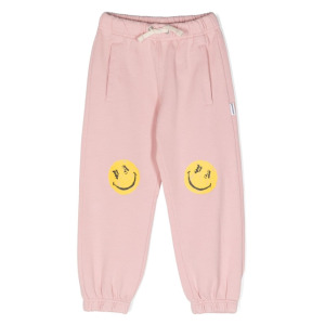 Palm Angels Kids спортивные брюки с кулиской и принтом Smiley, розовый