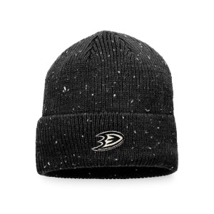 Мужская фирменная черная вязаная шапка Anaheim Ducks Authentic Pro Rink Pinnacle с манжетами Fanatics