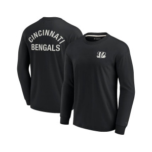 Черная мужская и женская супермягкая футболка Cincinnati Bengals с длинным рукавом Fanatics Signature, черный