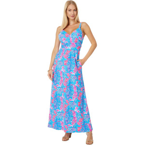 Платье Lilly Pulitzer Blake Maxi Dress, цвет Cumulus Blue Orchid Oasis