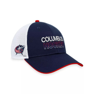 Мужские темно-синие куртки Columbus Blue Authentic Pro Rink Trucker, регулируемая шапка Fanatics, синий