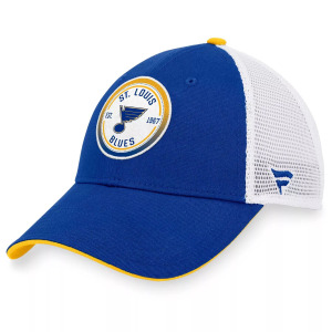 Мужская фирменная сине-белая кепка Fanatics St. Louis Blues Iconic Gradient Trucker Snapback