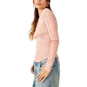 Поло Free People Unapologetic Long Sleeve, цвет Roseblush