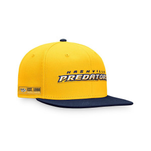 Мужская фирменная золотисто-темно-синяя кепка Nashville Predators Iconic Snapback с цветными блоками Fanatics