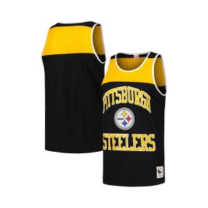 Мужская черно-золотая майка Pittsburgh Steelers Heritage с цветными блоками Mitchell & Ness, черный