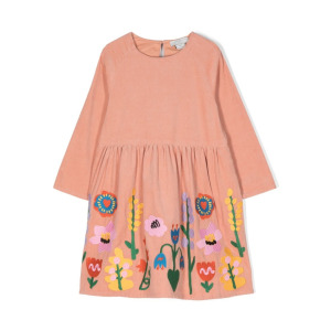 Stella McCartney Kids платье с цветочной вышивкой, розовый