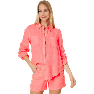 Рубашка Sea View Button-Down Lilly Pulitzer, цвет Sunrise Coral