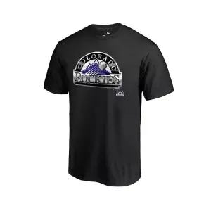 Мужская черная футболка с логотипом Colorado Rockies Midnight Mascot Fanatics, черный