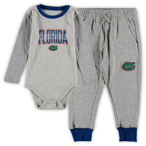 Комплект боди с длинными рукавами и брюками Infant Wes & Willy Heathered Grey/Royal Florida Gators Jie Jie Unbranded