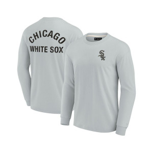 Мужская и женская серая супермягкая футболка Chicago White Sox с длинным рукавом Fanatics Signature, серый